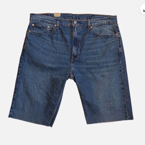 Levi's 505 Jean Denim Cut Off Shorts Mens Size 40 Blue 5 Pocket Medium Wash NEW - Picture 3 of 9